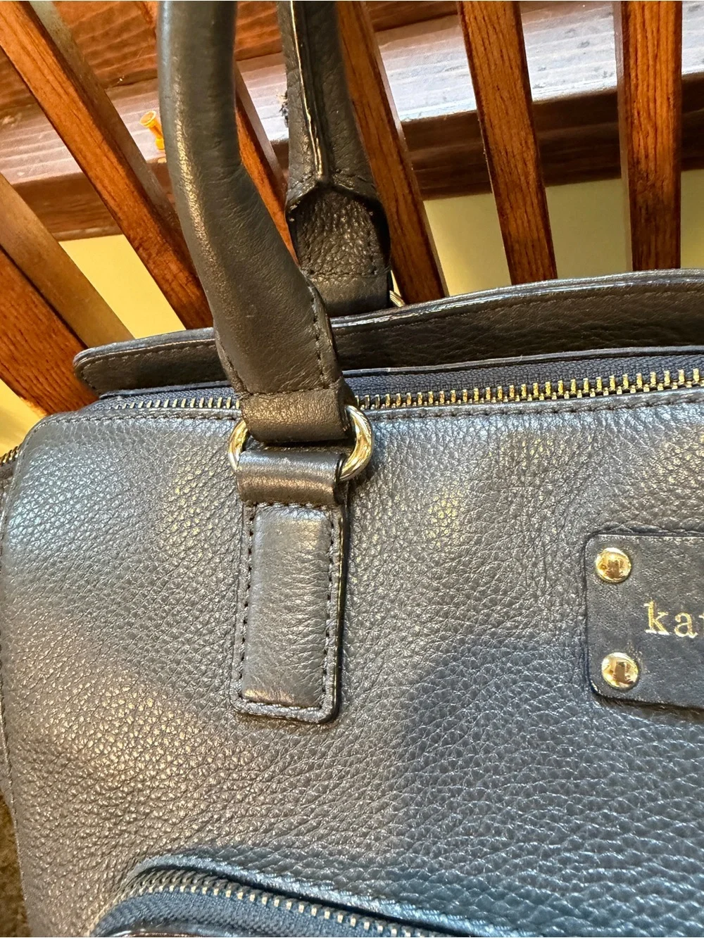 kate spade Pebbled Leather Tote in Black